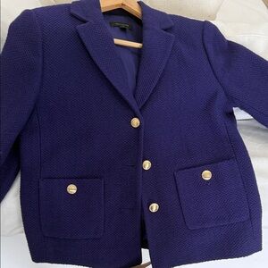 Ann Taylor Purple Textured Blazer with Gold Buttons